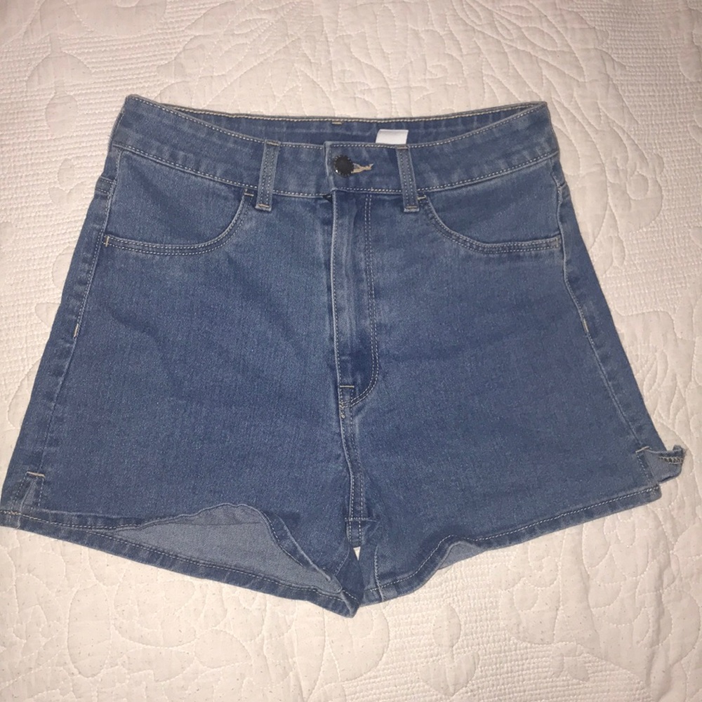 High waisted denim shorts